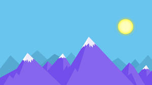 Cyan Sky Purple Mountains Wallpaper