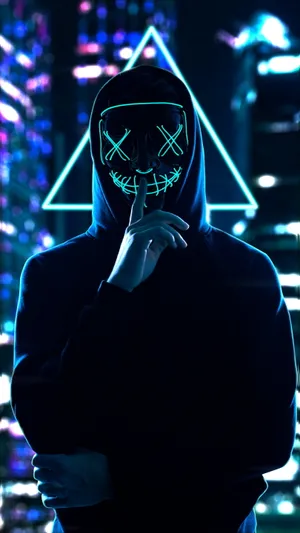 Cyan Triangle Purge Mask Wallpaper