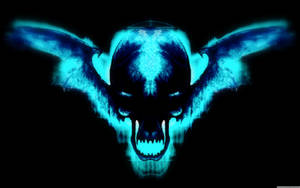 Cyber Creepy Winged Skull Wallpaper