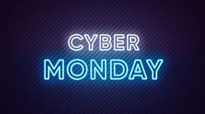 Cyber Monday Neon Light Lettering Wallpaper