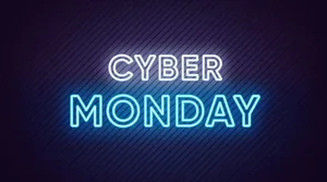 Cyber Monday Neon Light Lettering Wallpaper