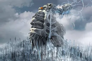 Cybernetic_ Dragon_ Flight.jpg Wallpaper