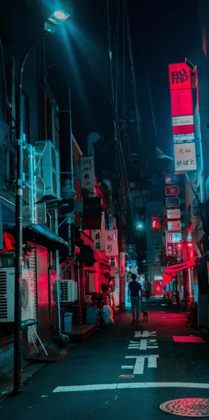 Cyberpunk_ Alleyway_ Night_ Scene.jpg Wallpaper