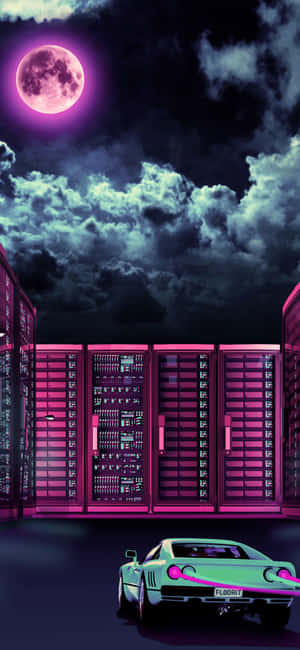 Cyberpunk Datacenter Moonlight Wallpaper