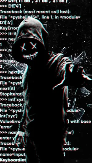 Cyberpunk Hackerin Hoodiewith Code Overlay Wallpaper