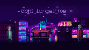 Cyberpunk Pixel Art Don't Forget Me Couple Wallpaper