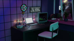 Cyberpunk Style Room Wallpaper