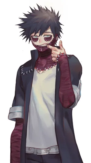 Dabi From Boku No Hero With A Sinister Grin Wallpaper
