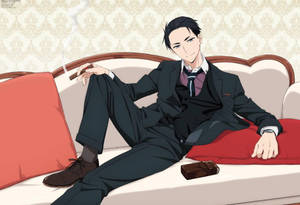 Daisuke Kambe Relaxing On Sofa Wallpaper