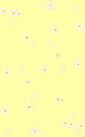 Daisy Flowers Over Cute Pastel Yellow Aesthetic Wallpaper