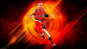 Damian Lillard Portland Trail Blazers Artwork Wallpaper