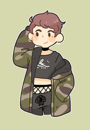 Dan Of Dan And Phil Fanart In Camo Wallpaper