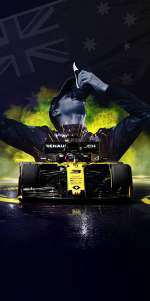 Daniel Ricciardo Drinking From A Shoe Wallpaper