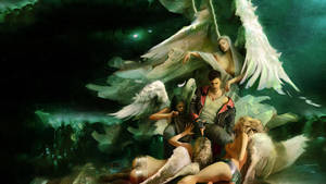 Dante And Angels In The Stylish World Of Devil May Cry Wallpaper