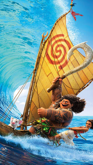 Daring Moana Sets Out On Her Journey Of Discovery Wallpaper