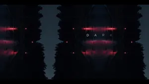 Dark - A Dark Forest With Red Lights Wallpaper