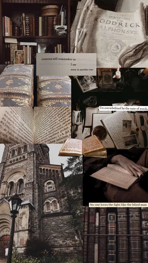 Dark Academia Literature Wallpaper