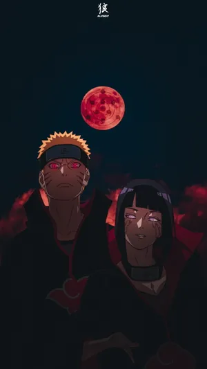 Dark Aesthetic Cartoon Hinata Hyuga Boruto Uzumaki Wallpaper