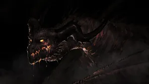 Dark Black Lava Dragon Wallpaper
