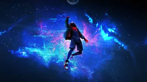 Dark Blue Spider Man Into The Spider Verse Poster Wallpaper