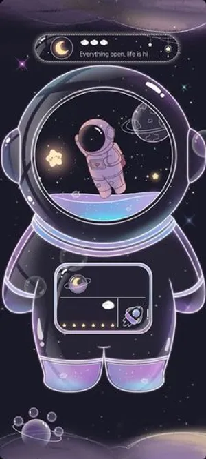 Dark Cute Astronaut Girly Galaxy Wallpaper