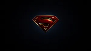 Dark Embossed Superman Logo Desktop Wallpaper