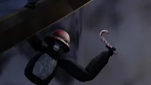 Dark Gorilla Tag Holding A Candy Cane Wallpaper