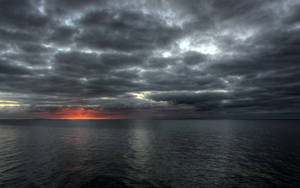 Dark Gray Sky Sunset Wallpaper