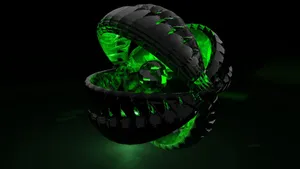 Dark Green 3d Ball Abstract Wallpaper