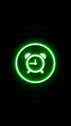 Dark Green Alarm Icon Aesthetic Wallpaper