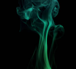 Dark Green Smoke In Black Wallpaper