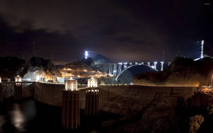 Dark Hoover Dam At Night Wallpaper