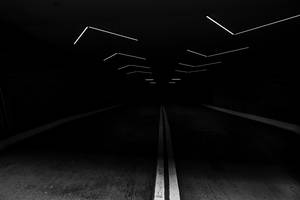 Dark Lit Road Wallpaper