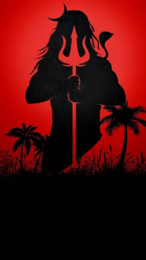 Dark Mahadev Silhouette On Trees Hd Wallpaper