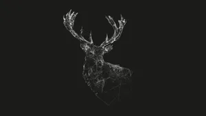 Dark Minimalist 3d Stag Wallpaper
