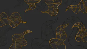 Dark Minimalist Plant Pattern Wallpaper