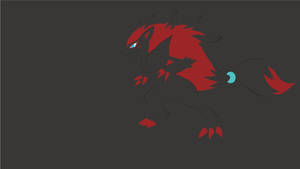 Dark Minimalist Zoroark On Gray Background Wallpaper