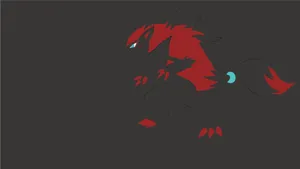 Dark Minimalist Zoroark On Gray Background Wallpaper