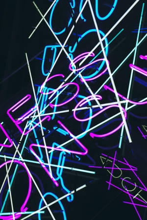 Dark Neon Letters Wallpaper