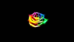 Dark Neon Rainbow Rose Wallpaper