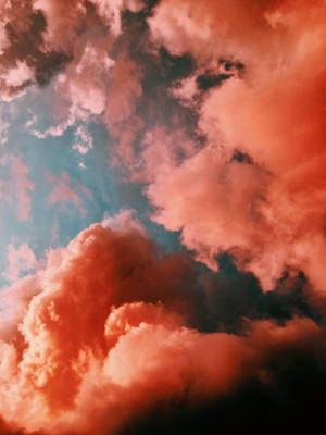 Dark Orange Aesthetic Clouds Phone Wallpaper