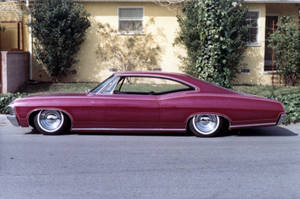 Dark Pink Chevrolet Impala 1967 Wallpaper