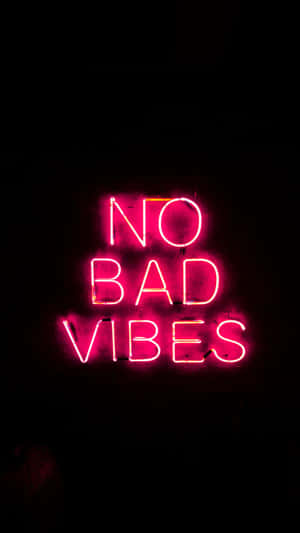 Dark Pink No Bad Vibes Iphone Wallpaper