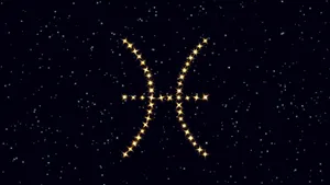 Dark Pisces Zodiac Symbol Wallpaper