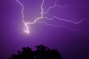 Dark Purple Aesthetic Sky Thunder Wallpaper