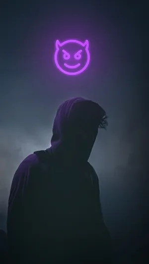 Dark Purple Enigma - Hooded Figure Portraying A Mysterious Aura On The Iphone Wallpaper