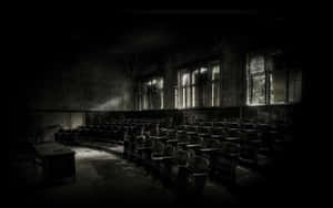 Dark Scary Abandoned Classroom Wallpaper