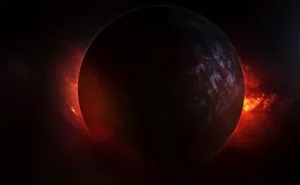 Dark Space Red Planet Wallpaper