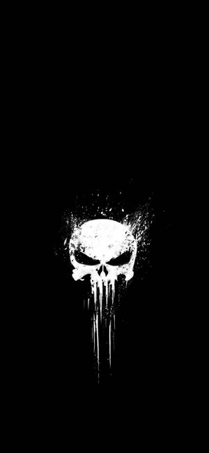 Dark Stylish Punisher Skull On Amoled Display Wallpaper