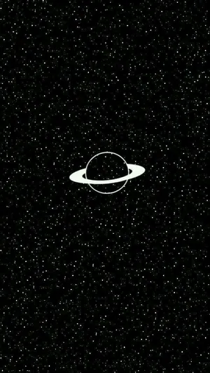 Dark Theme Minimalist Saturn Planet Wallpaper